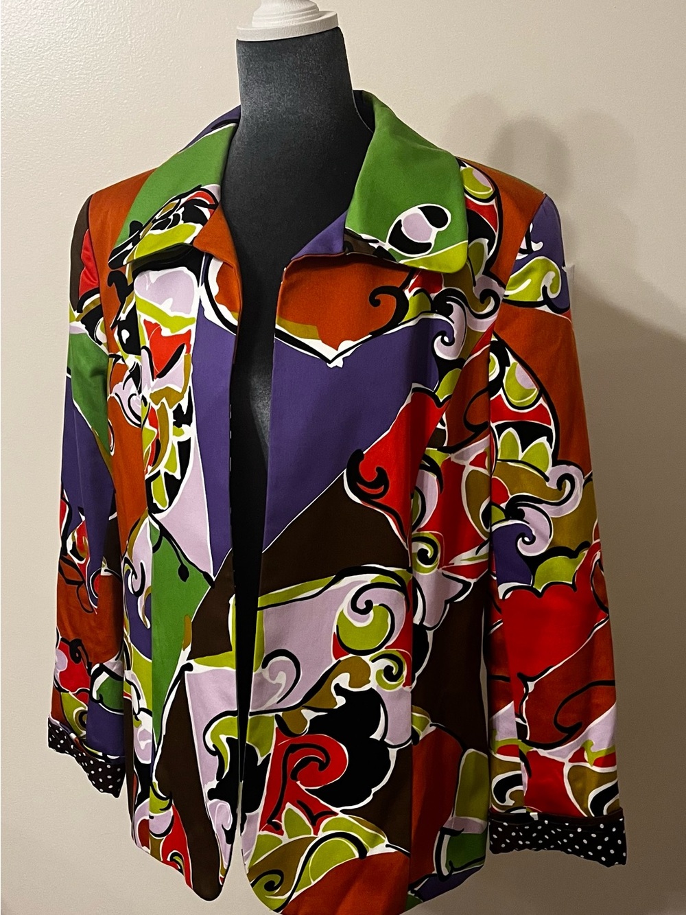 Dana Buchman Abstract Print Vintage Blazer Size 14
